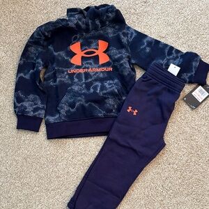 Under Armour Navy & Orange Kids Hoodie and Joggers Set